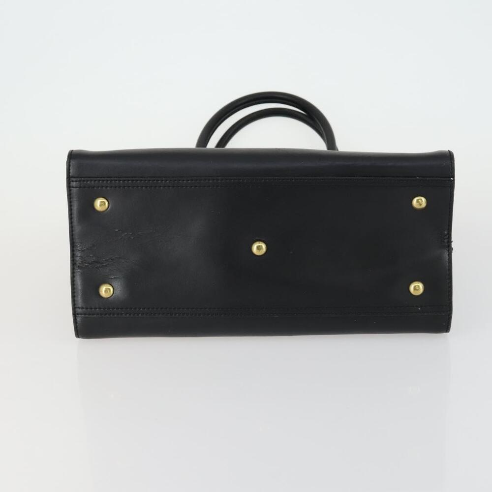 SAINT LAURENT Kabas Hand Bag Leather Black Gold Auth ki6216 - Picture 5 of 16
